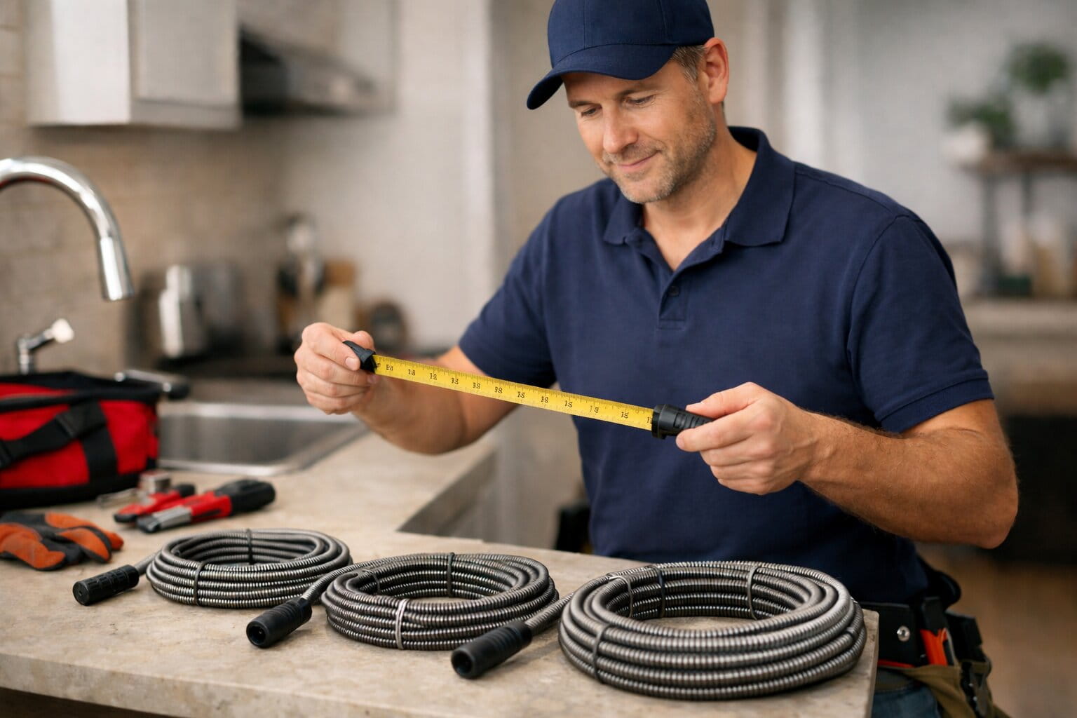 Die richtige Länge für deine Rohrreinigungsspirale